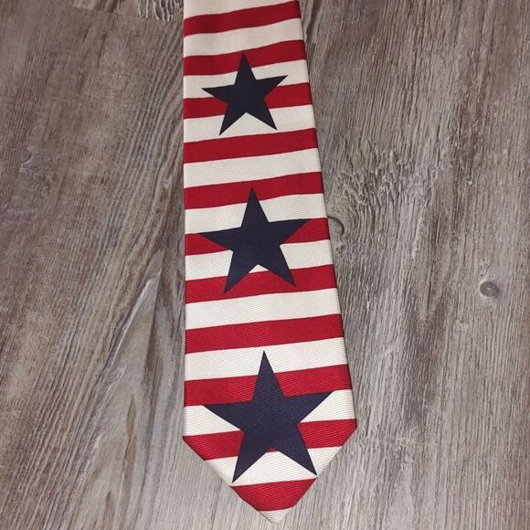 Perry Ellis Portfolio red white blue patriotic independence day tie july 4th - Picture 2 of 5